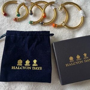 (ONE) Halcyon Days Gold-Tone Twisted Cuff Bracelet with Orange Accent ONE ONLY